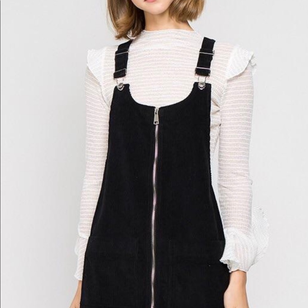 Corduroy Zip Front Dress - Picture 3 of 4
